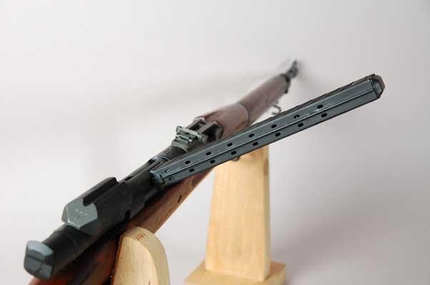 view of M1903 MkI showing magazine in M1918 Automatic Pistol