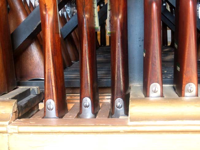 Original floor of musket rack shown