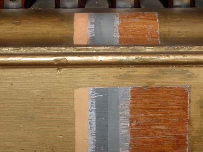 Layers of paint on the Organ of Muskets rack
