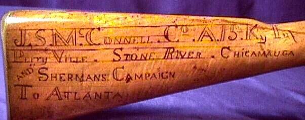 Enscribed Union soldier's rifle musket