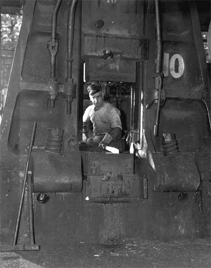 The hot metal is placed on the die