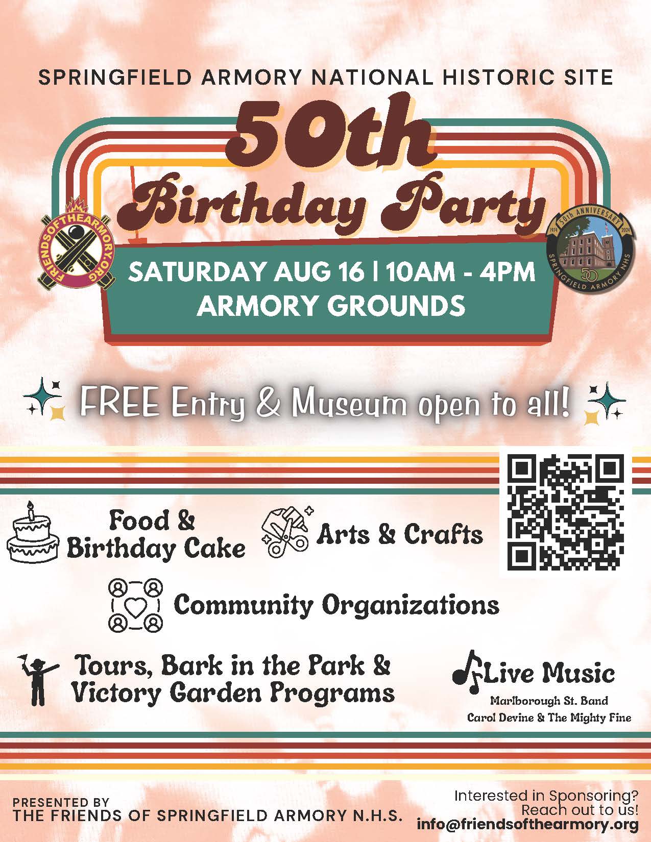 50th Anniversary flier2_Page_1 A multi-colored flier that gives the same information as is in the body of the news release text.