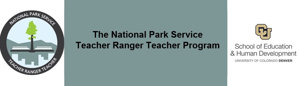 A banner image with a NPS and TRT logo of a tree, books, buildings, and mountains. With the logo for a University of Colorado Denver to the right; CU in gold block letters.