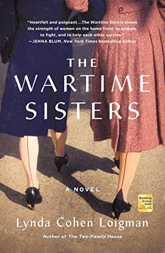 A book cover of two women in skirts, stockings with the black line and black heels.