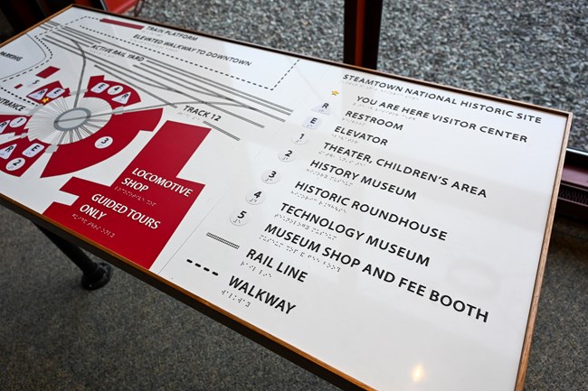 Tactile map of Steamtown at the Steamtown Visitor Center