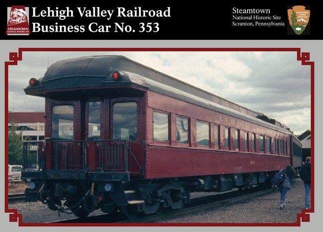 picture of maroon lehigh valley business car 353
