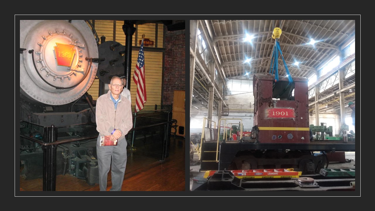 Eric J. Yankovich, a longtime rail enthusiast and the 1901 two photos side by side, one of Eric Yankovich and one of 1901