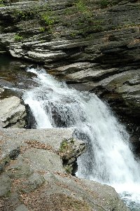 Roaring Brook tumbles over a grey shale ledge at Nay Aug Falls in Scranton, PA. Roaring Brook tumbles over a grey shale ledge at Nay Aug Falls in Scranton, PA.