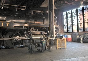 CP 2317, a steam locomotive, sits in one of the stalls of Steamtown's restored roundhouse. CP 2317, a steam locomotive, sits in one of the stalls of Steamtown's restored roundhouse.