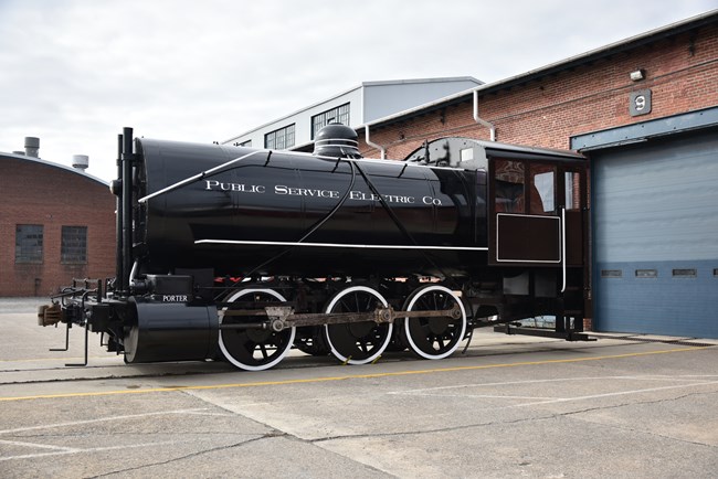 Number 6816 with a fresh coat of paint out back of the shop