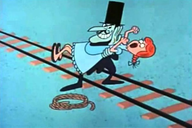 snidely-traintracks2 Never Ever play on train tracks