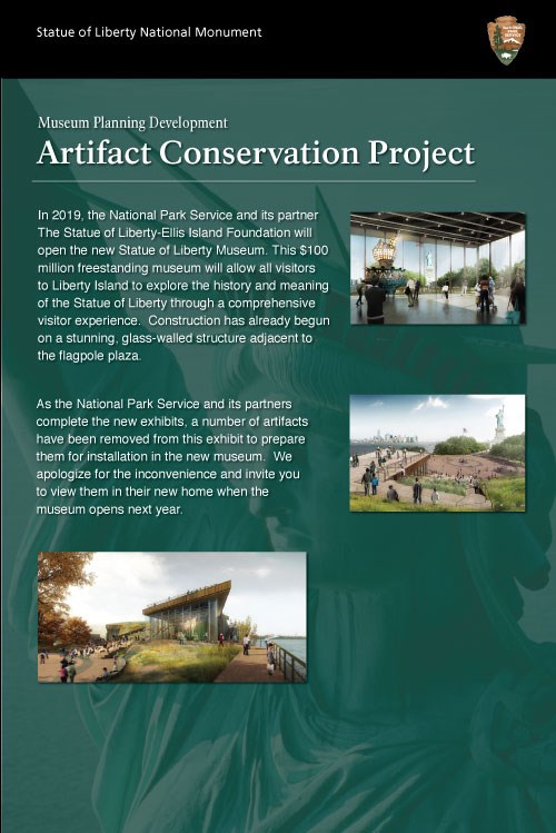 A copy of the Artifact Conservation Project poster in the museum