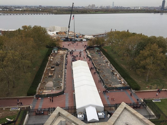 Tree Restoration Project from the top of the Statue's Pedestal.