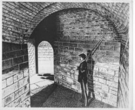 An illustration of a corporal of the guard at Fort Wood during the Civil War.
