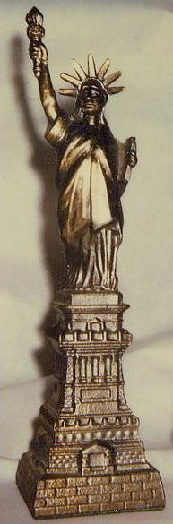 souvenir model of the Statue of Liberty. 