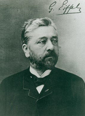 A portrait of Alexandre-Gustave Eiffel.