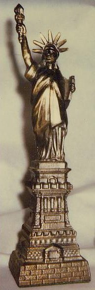souvenir model of the Statue of Liberty.