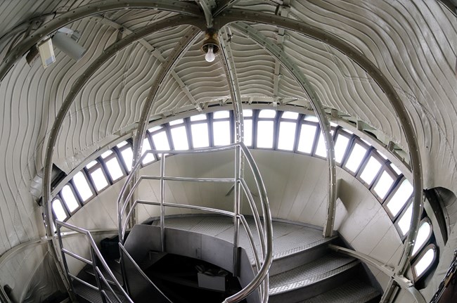 The inside of the Statue of Liberty's crown.