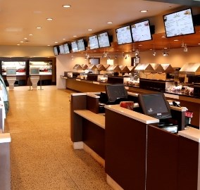 Crown cafe menus and cash register on Liberty Island.