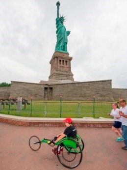 Wheelchair at the Statue of Liberty.
