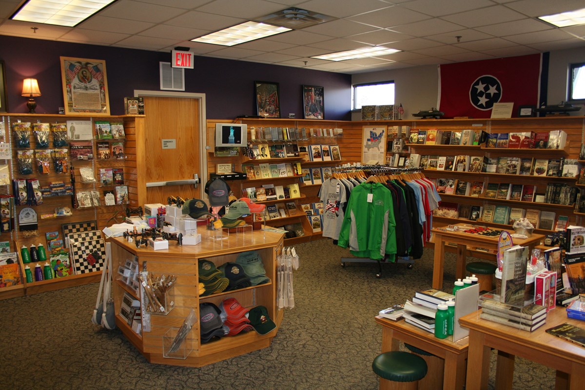 A photo of the park's bookstore and items for sale.