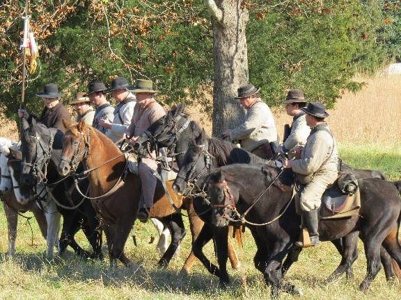 Color photo of 7th Tennessee Calvary men on horseback.