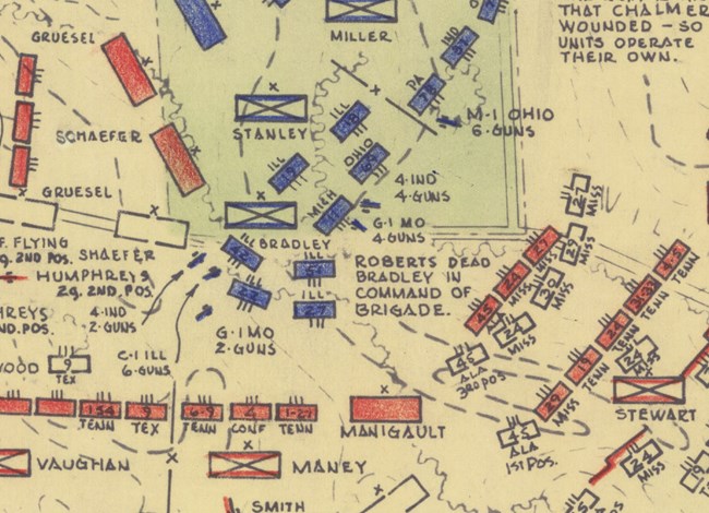 Map showing troop movements.