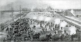 An 1863 picture showing the fighting along the Nashville Pike and the railroad. An 1863 picture showing the fighting along the Nashville Pike and the railroad.