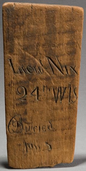 Wood grave marker for Christian Nix