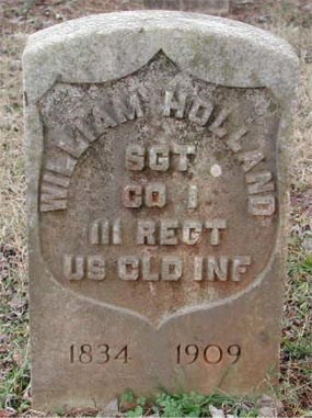 National cemetery headstone of William Holland 1834-1909 National cemetery headstone of William Holland 1834-1909
