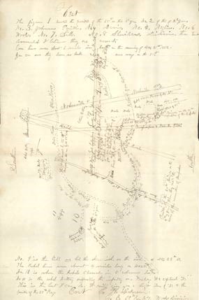 Map of the Stones River battlefield drawn by Charles Nickerson.