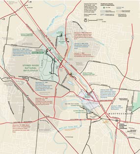 Map of Stones River National Battlefield