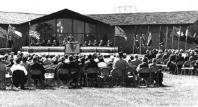 Dedication ceremony for the Stones River National Battlefield visitor center in 1964.