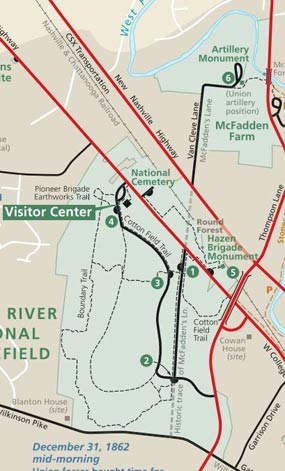 Partial Map of Stones River National Battlefield Partial Map of Stones River National Battlefield