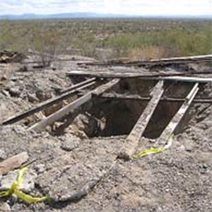 mine opening in the desert