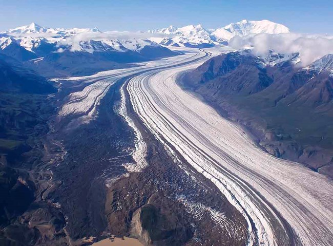 Nebesna glacier with Mt Blackburn