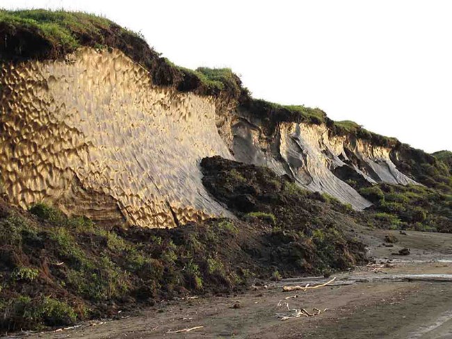 Exposed permafrost