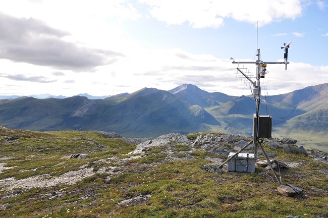 A weather station high in the mountains.