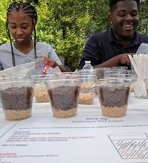 Dirt cups showing soil stratification. NPS photo.