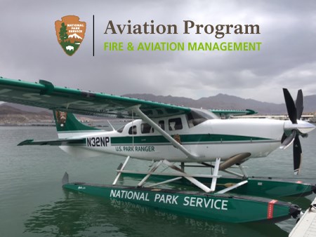 Aviation Program 2 A fixed-wing aircraft for the NPS sits at a dock on the water