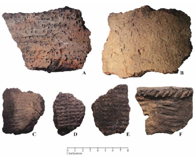 six ceramic fragments