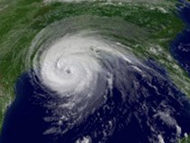 A satellite image of Hurricane Rita
