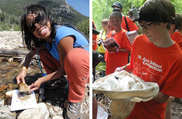 Students participate in biodiversity discovery activities in national parks