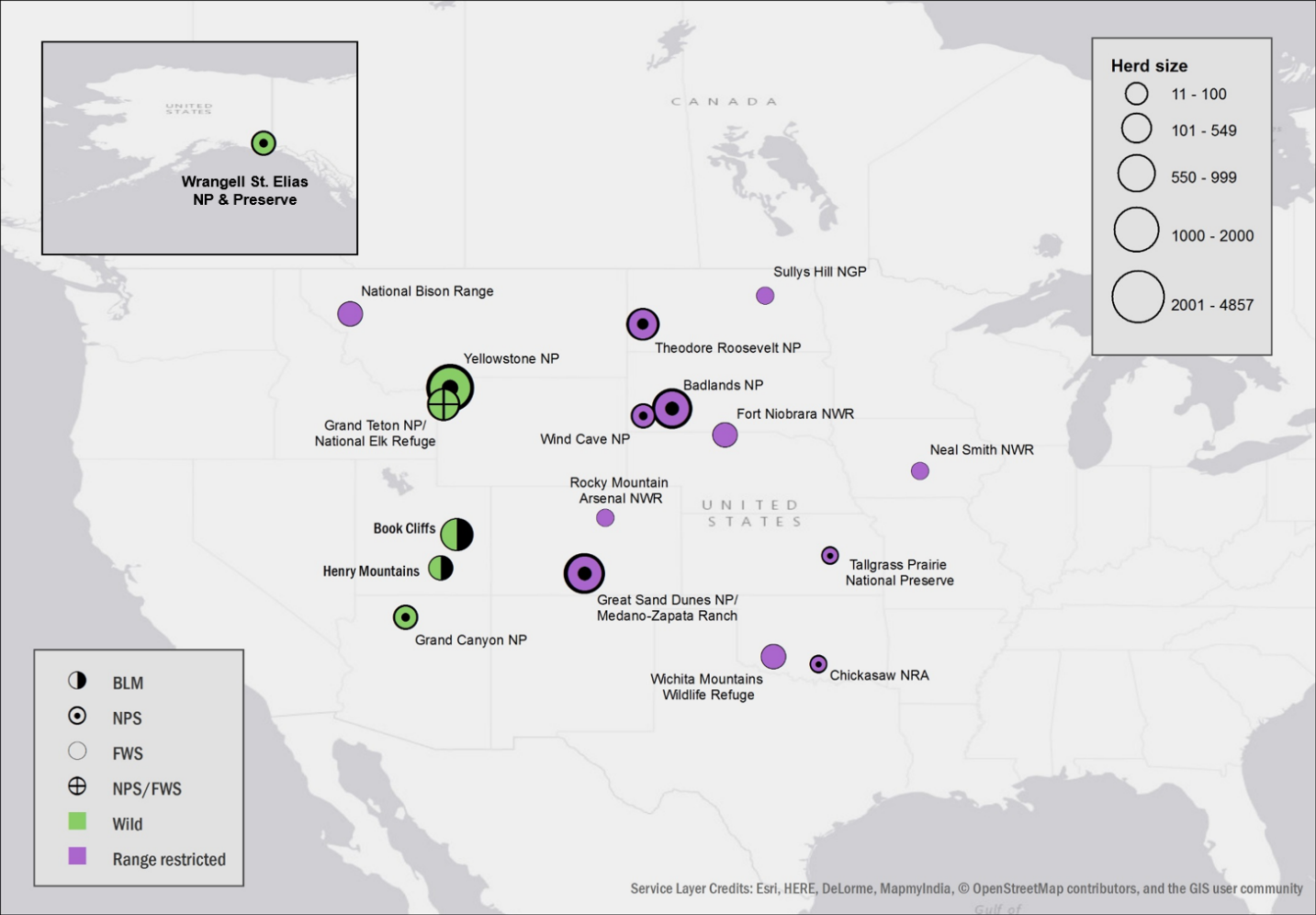 sept_large A map showing the variety of bison herds on public lands