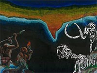 art-contest-listing tiny thumbnail of drawing with 2 people and 2 skeletons in a cave