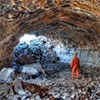 person in lava tube