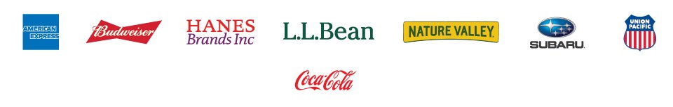 Find Your Park sponsors logos for American Express, Budweiser, Hanes Brands, L.L. Bean, Nature Valley, Subaru, Union Pacific, Coca-Cola