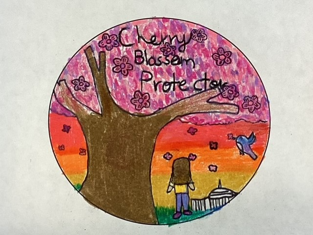 Kid Cherry Blossom Art