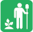 Icon of a person holding a shovel next to small plant