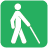 Icon of person walking holding a cane